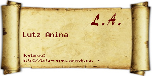 Lutz Anina névjegykártya